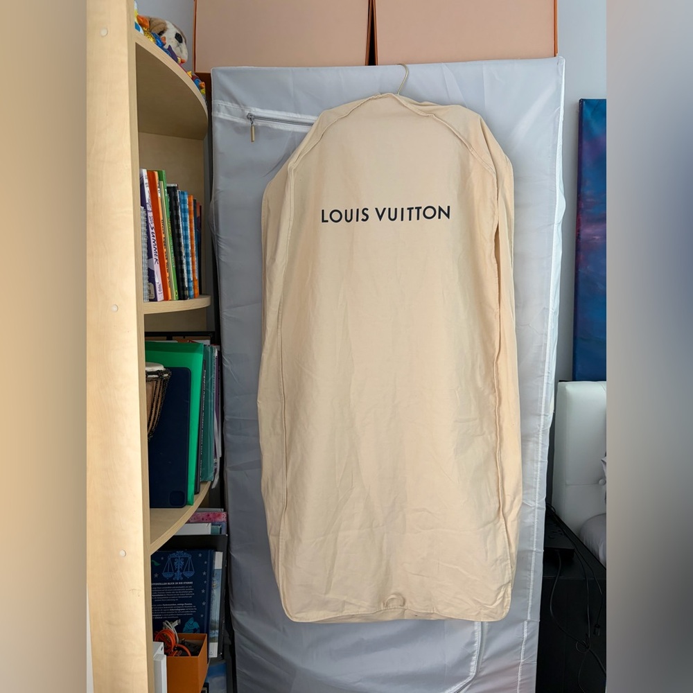 Louis Vuitton Tan Garment Bag with Black Louis Vuitton Matte Hanger